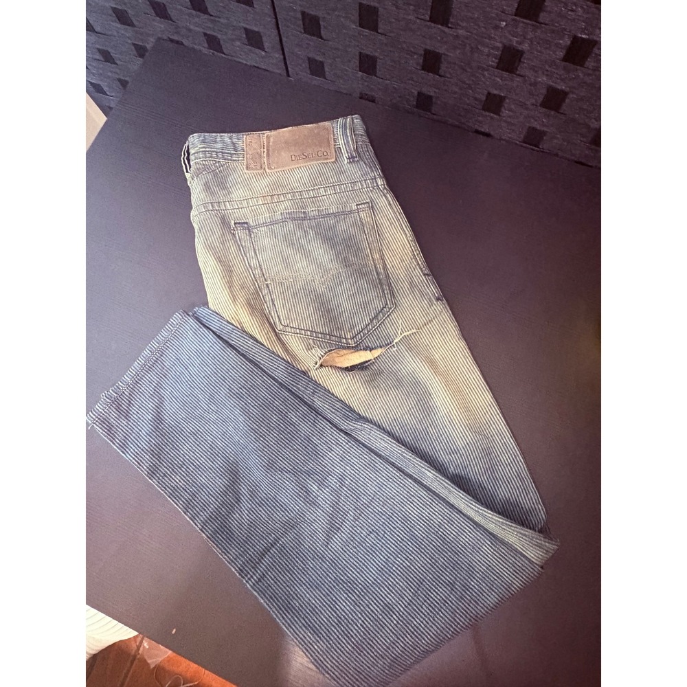 Diesel thavar slim skinny striped blue jeans men's size 30w32L